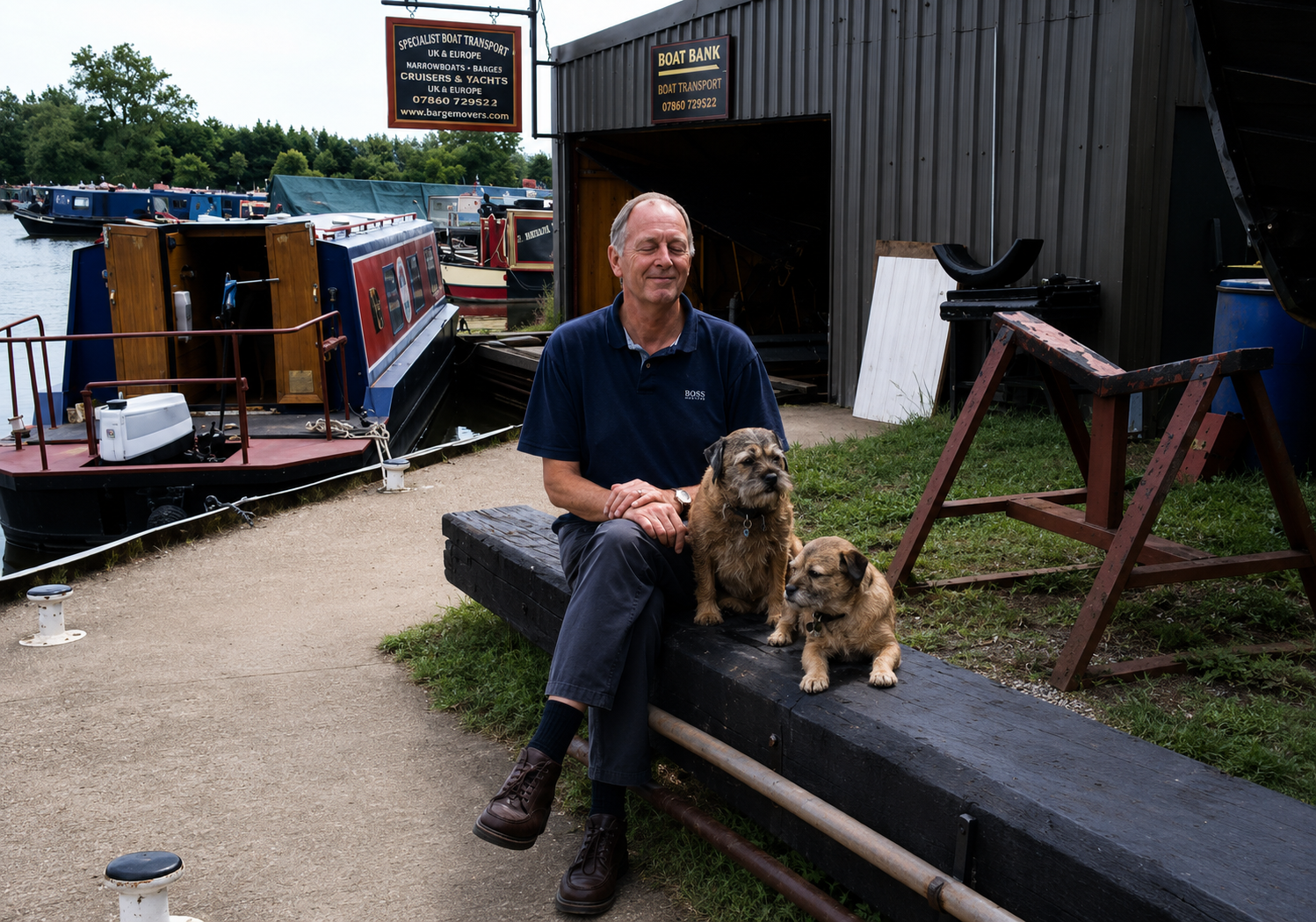 Ray Bowern at the boatyard
